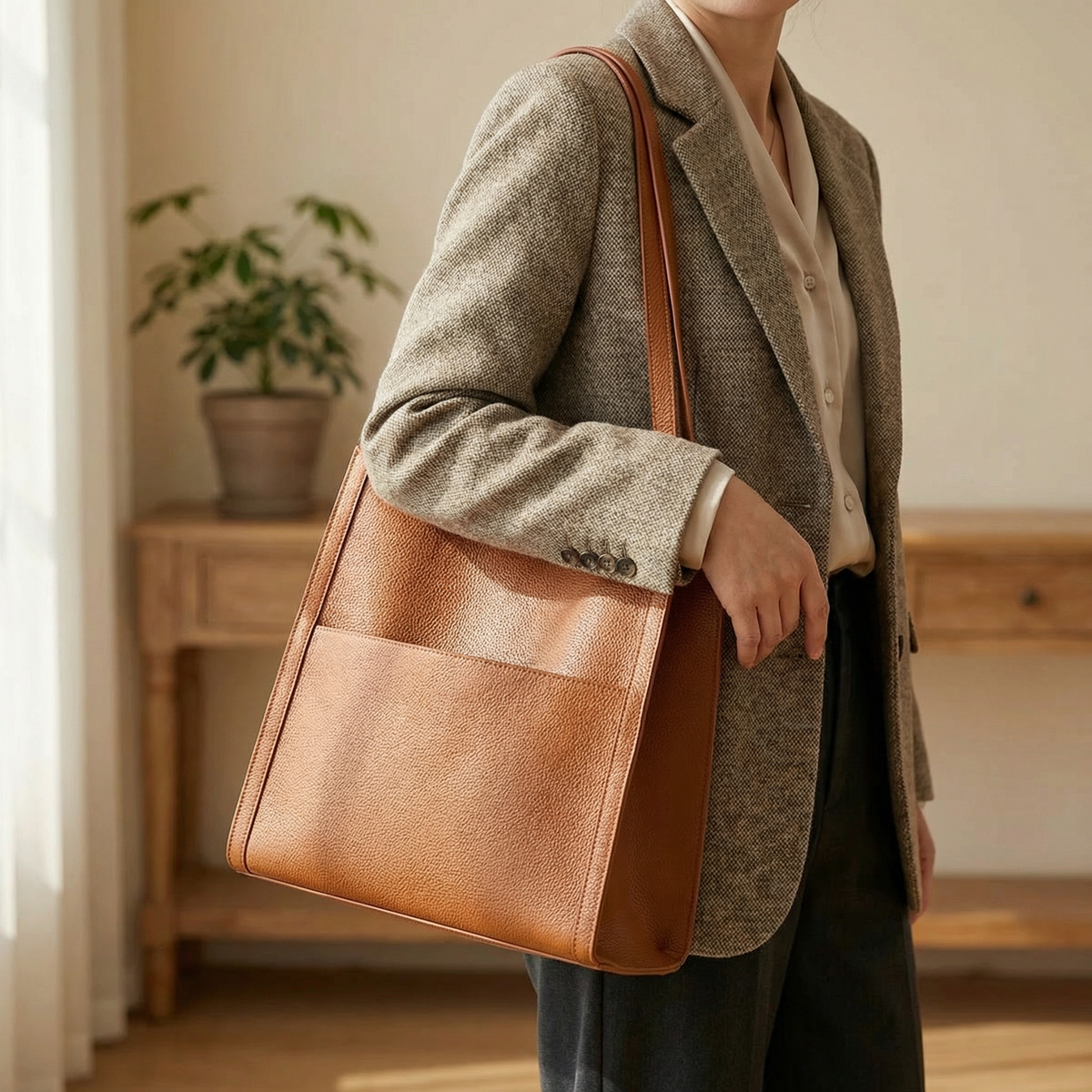 Ortekor Elegant Collection | Shoulder Tote Bag with Structured Base | Spacious Design for Everyday Essentials