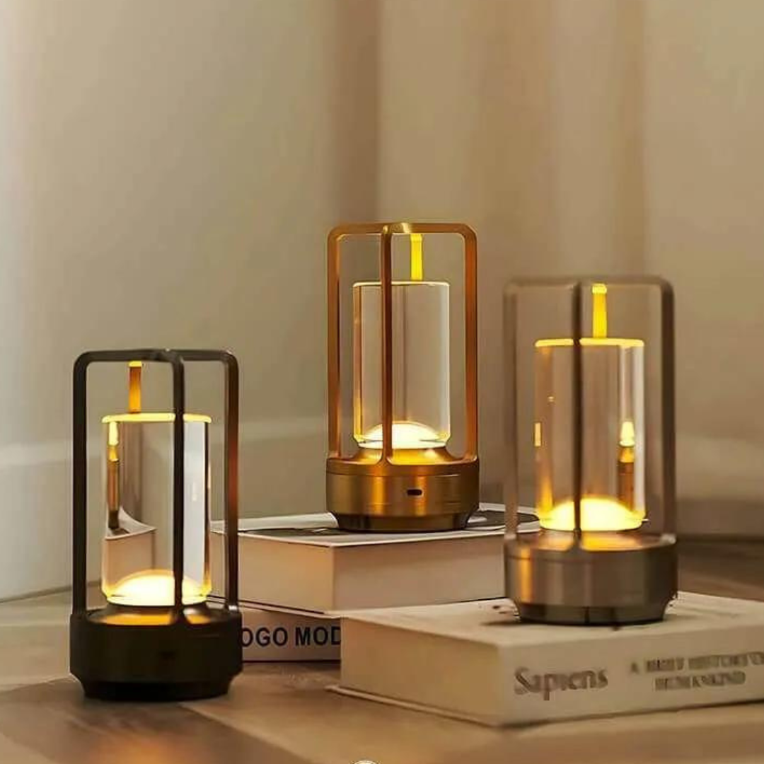 Elegant Crystal Table Lamp | Cordless Design with Touch Dimmer | Waterproof for Indoor & Outdoor Use