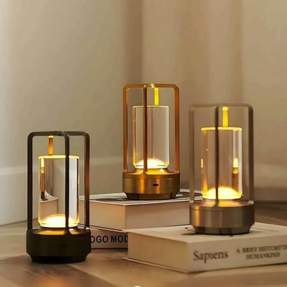 Elegant Crystal Table Lamp | Cordless Design with Touch Dimmer | Waterproof for Indoor & Outdoor Use