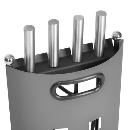 Elegant Fireplace Tool Set | 4-Piece Stainless Steel Fireplace Tools with Wall-Mounted Rack for Easy Access and Maintenance