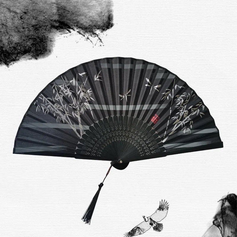 Ortekor Elegant Floral Hand Fan | Traditional Japanese Style with Intricate Design | Perfect Accessory for Comfort and Style