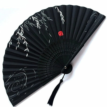 Ortekor Elegant Floral Hand Fan | Traditional Japanese Style with Intricate Design | Perfect Accessory for Comfort and Style