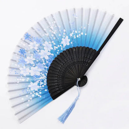 Ortekor Elegant Floral Hand Fan | Traditional Japanese Style with Intricate Design | Perfect Accessory for Comfort and Style