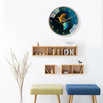 Elegant Floral Wall Clock with Silent Quartz Movement – 10 inches Decorative Timepiece