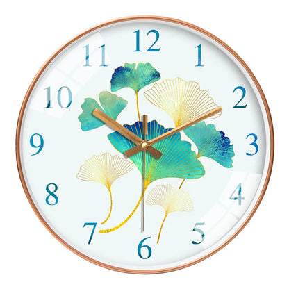 Elegant Floral Wall Clock with Silent Quartz Movement – 10 inches Decorative Timepiece