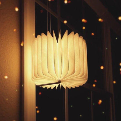 Ortekor Elegant Foldable Book Lamp Night Light with Wooden Cover & Adjustable Angles