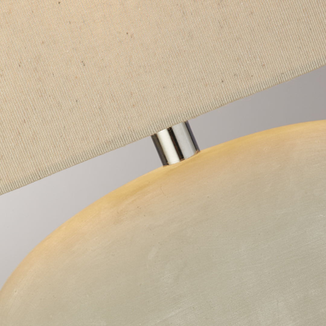 Elegant Grey Ceramic Table Lamp with Cream Shade | Modern Design for Living Room & Bedroom