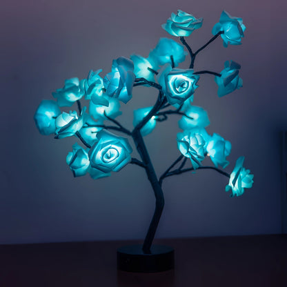 Table Lamps for Bedroom, LED Rose Flower Lamp with Soft Warm Light, Small Bedroom Lamp and Bedside Lamp for Decor