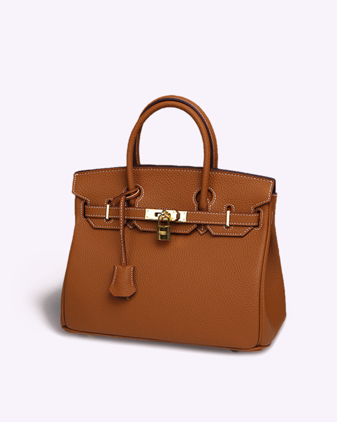 Ortekor Elegant Leather Handbag with Gold Lock Hardware | Stylish & Versatile Accessory for Everyday Use