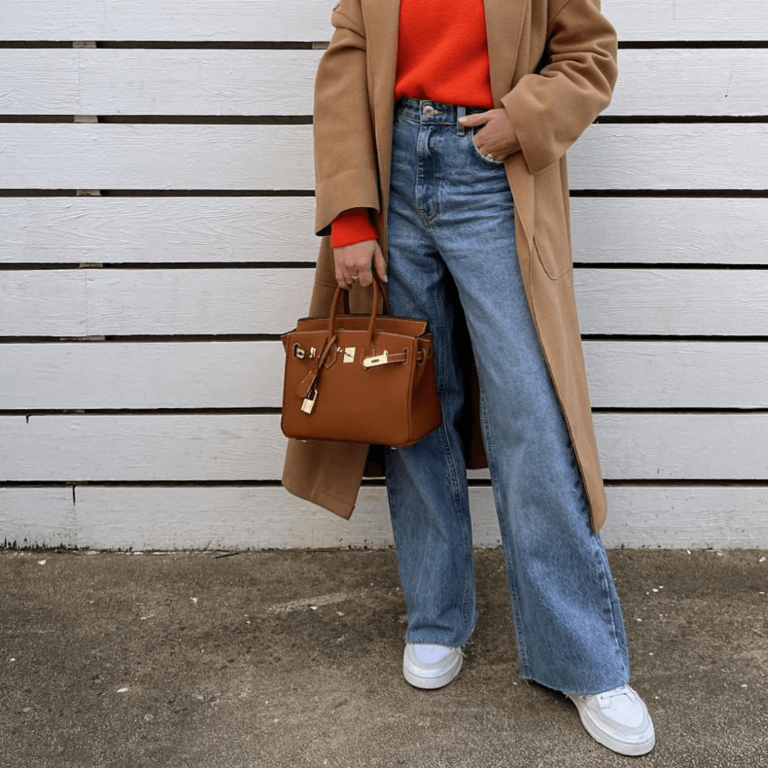 Womens Purse with Gold Lock, Leather Shoulder Bag with Detachable Strap, Womens Handbag for Work and Everyday Use