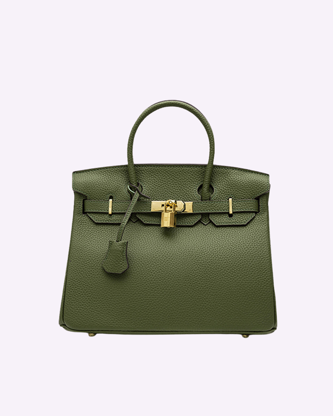 Womens Purse with Gold Lock, Leather Shoulder Bag with Detachable Strap, Womens Handbag for Work and Everyday Use