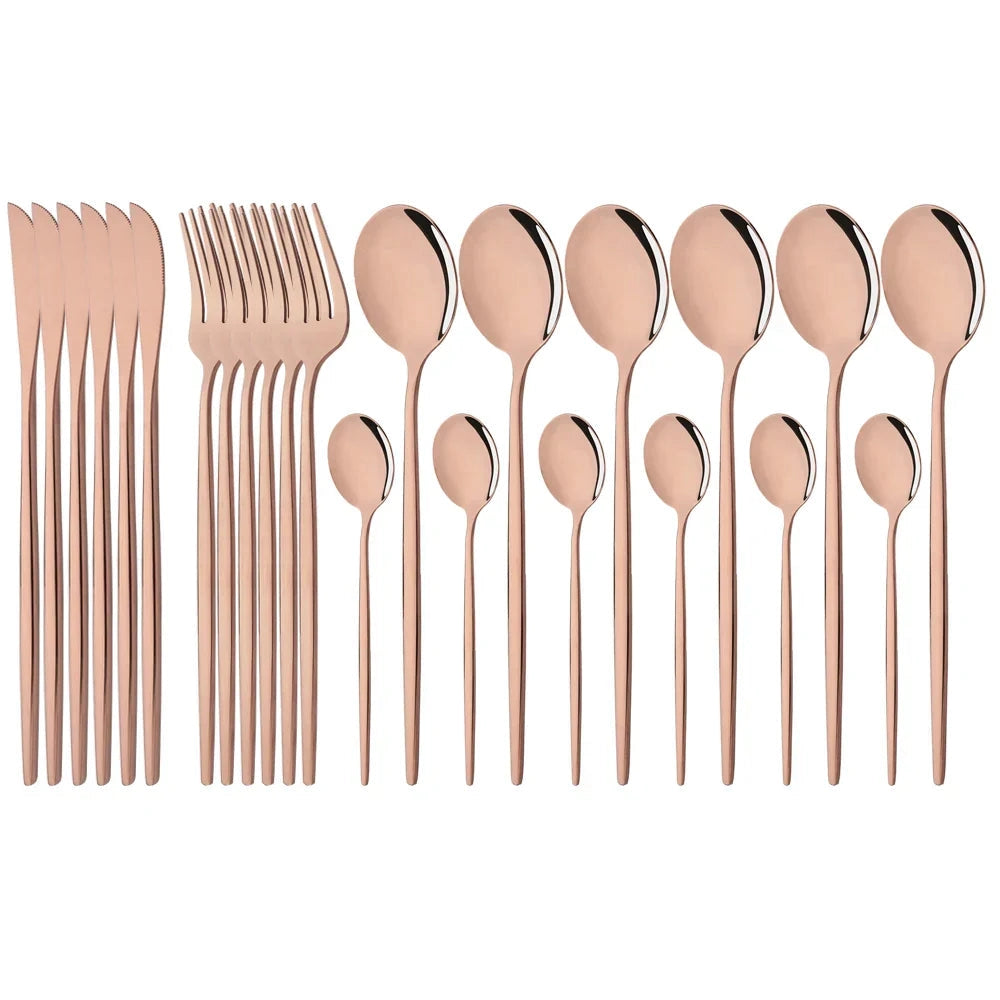 Elegant Modern Pink Flatware Set with Ergonomic Design | Stylish Cutlery for Any Occasion