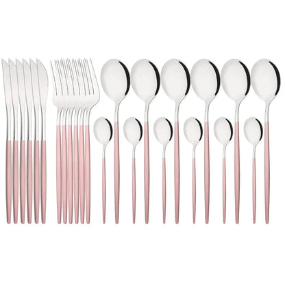Elegant Modern Pink Flatware Set with Ergonomic Design | Stylish Cutlery for Any Occasion