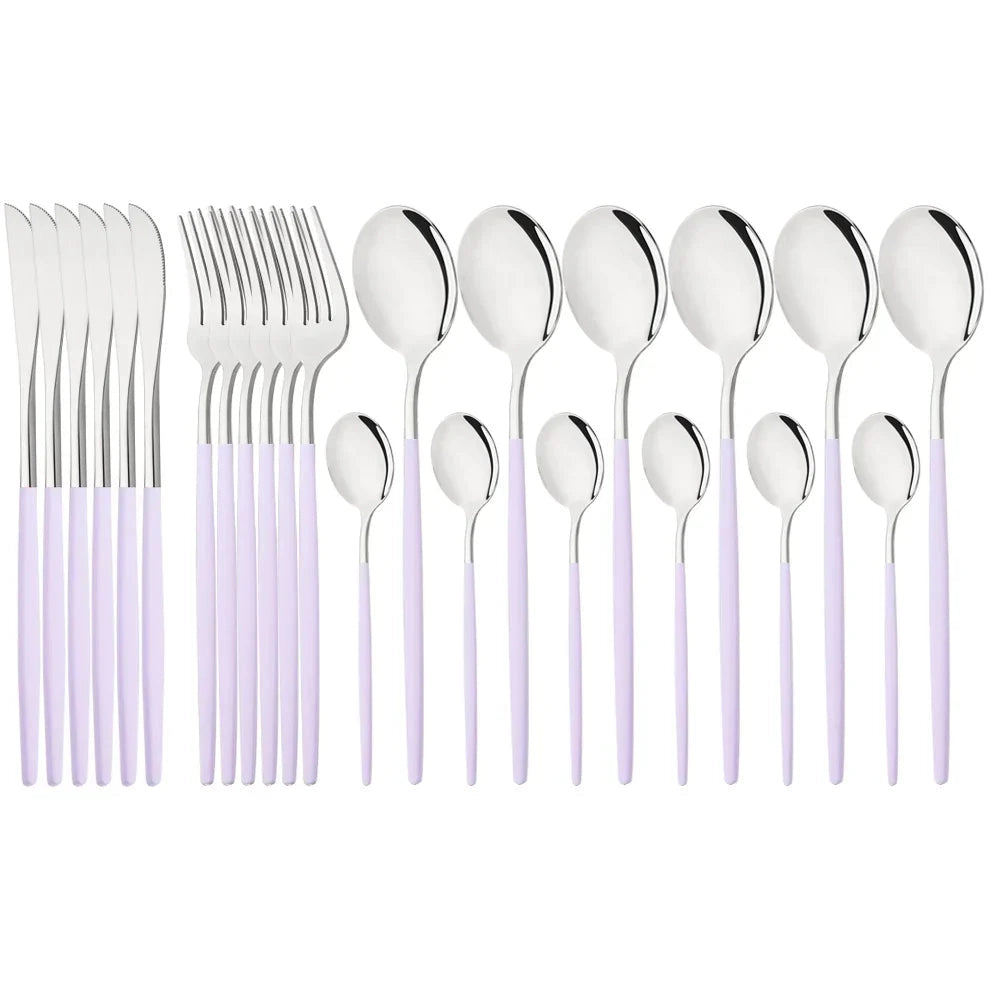 Elegant Modern Pink Flatware Set with Ergonomic Design | Stylish Cutlery for Any Occasion