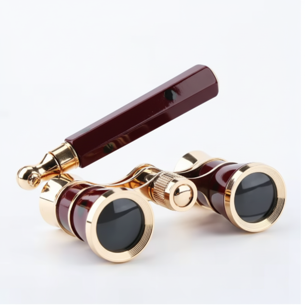 Opera Glasses Theater Binoculars 3x with Folding Handle, Compact Binoculars for Theatre and Concerts, Vintage Opera Glasses