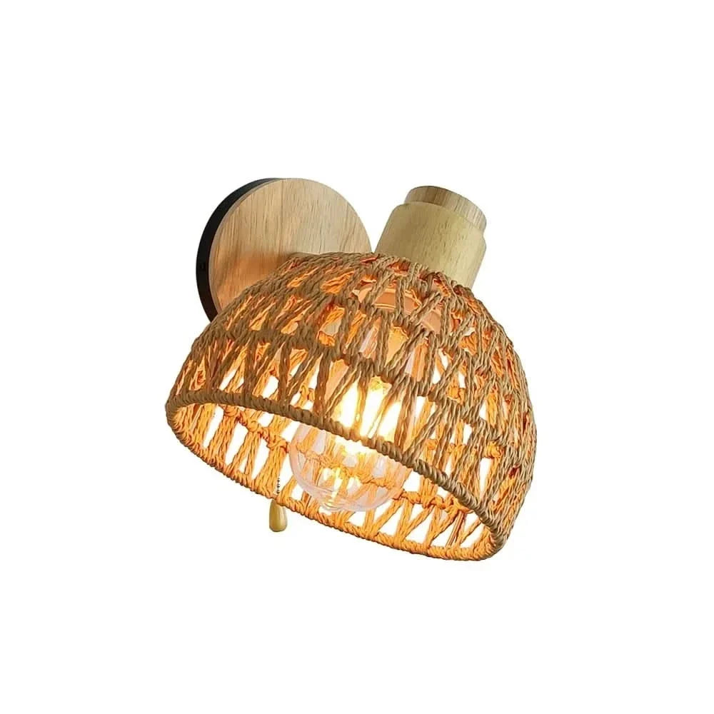 RATTANLIVA – Elegant Woven Wall Sconce for Cozy Interiors