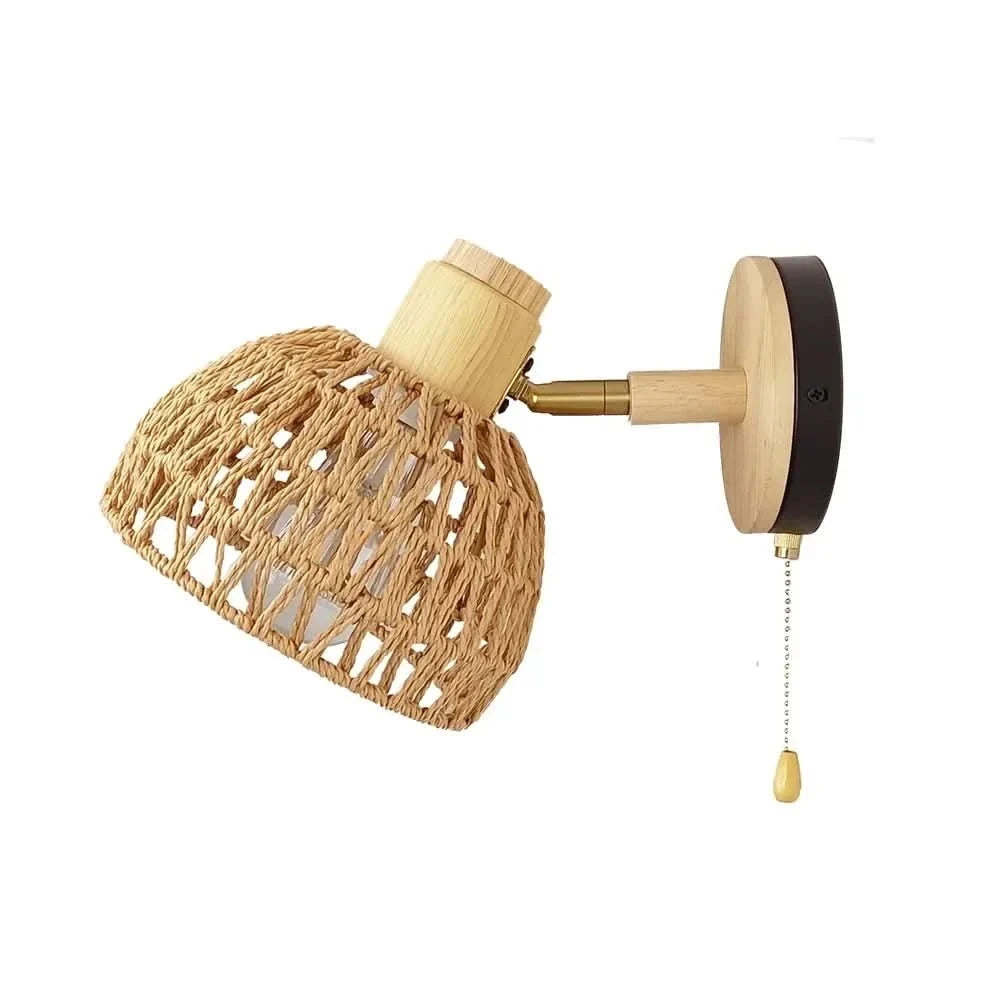 RATTANLIVA – Elegant Woven Wall Sconce for Cozy Interiors
