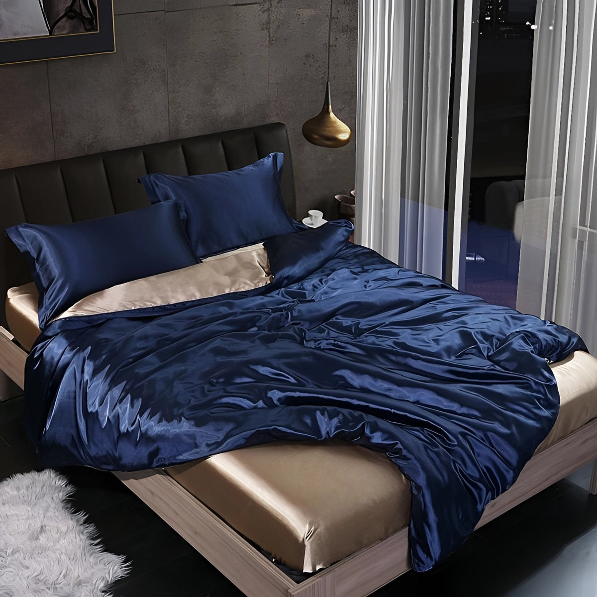 Ortekor Elegant Silk Bedding Set | Hypoallergenic Duvet Covers for Luxurious Comfort