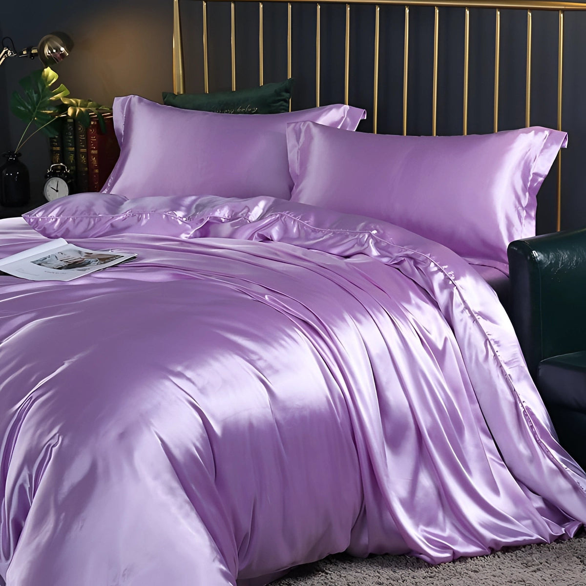 Ortekor Elegant Silk Bedding Set | Hypoallergenic Duvet Covers for Luxurious Comfort