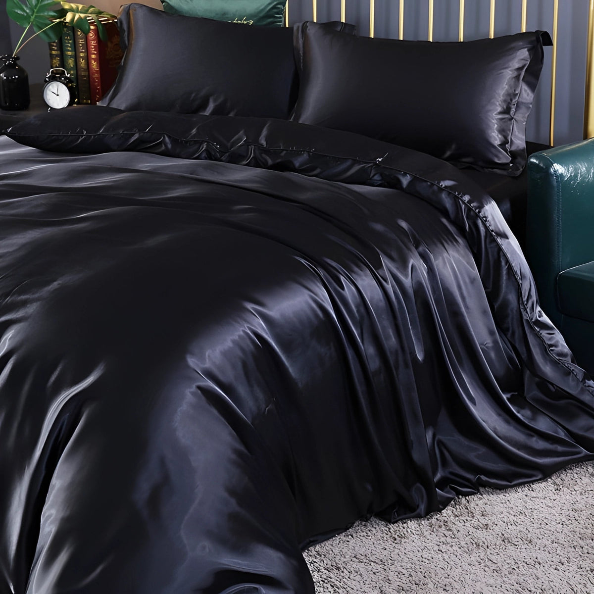Ortekor Elegant Silk Bedding Set | Hypoallergenic Duvet Covers for Luxurious Comfort