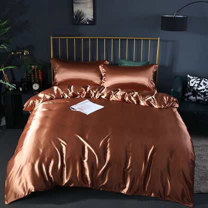 Ortekor Elegant Silk Bedding Set | Hypoallergenic Duvet Covers for Luxurious Comfort