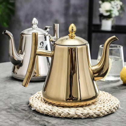 Elegant Stainless Steel Teapot with Integrated Infuser for Perfect Brewing