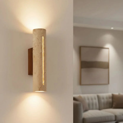 TRAVALIVA – Elegant Travertine Wall Sconce for Modern Interiors