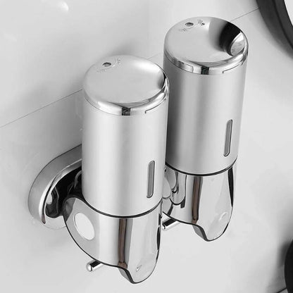 Elegant Wall-Mounted Soap Dispenser with Stainless Steel Design for Modern Spaces