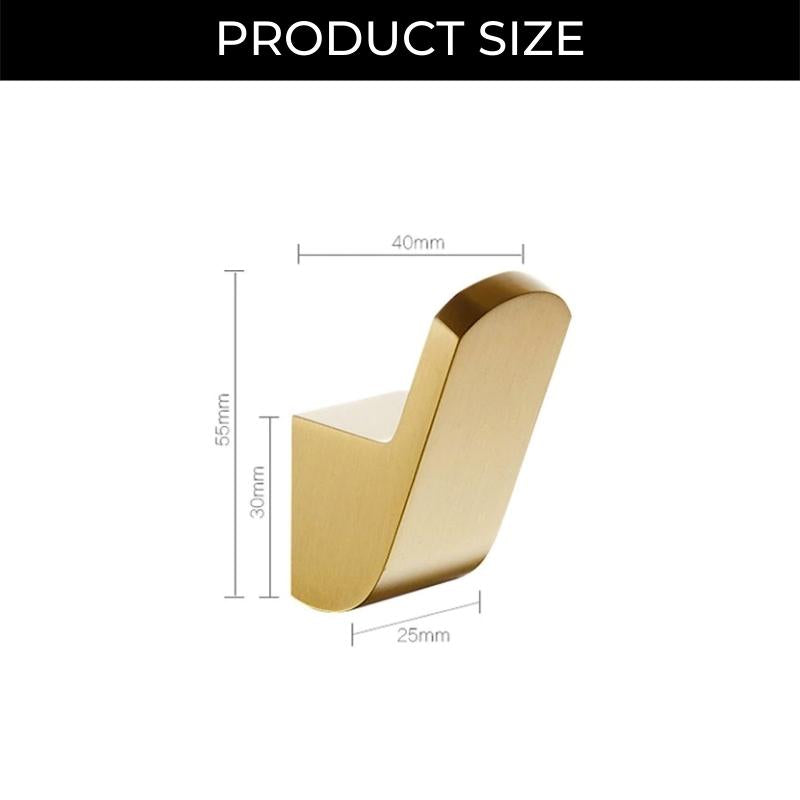Elegant Wall Hooks | Modern Golden Brass Robe Hooks with Durable Design | Stylish Storage Solution for Organized Spaces