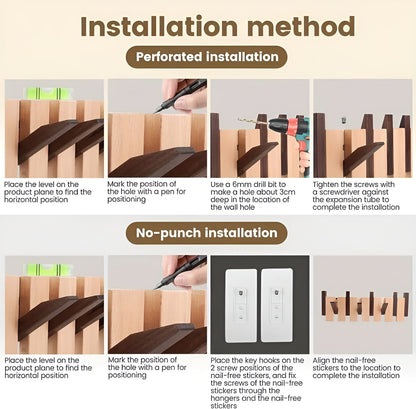 Elegant Wall Mounted Coat Rack with Foldable Hooks | Space-Saving Design for Organized Entryways