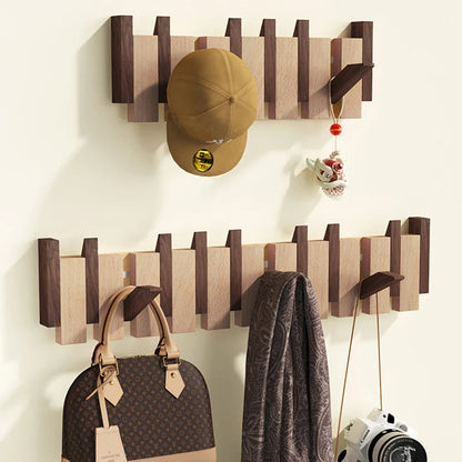 Ortekor Elegant Wooden Coat Rack Stand with Foldable Hooks | Space-Saving Design for Stylish Interiors