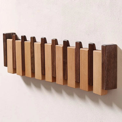 Ortekor Elegant Wooden Coat Rack Stand with Foldable Hooks | Space-Saving Design for Stylish Interiors