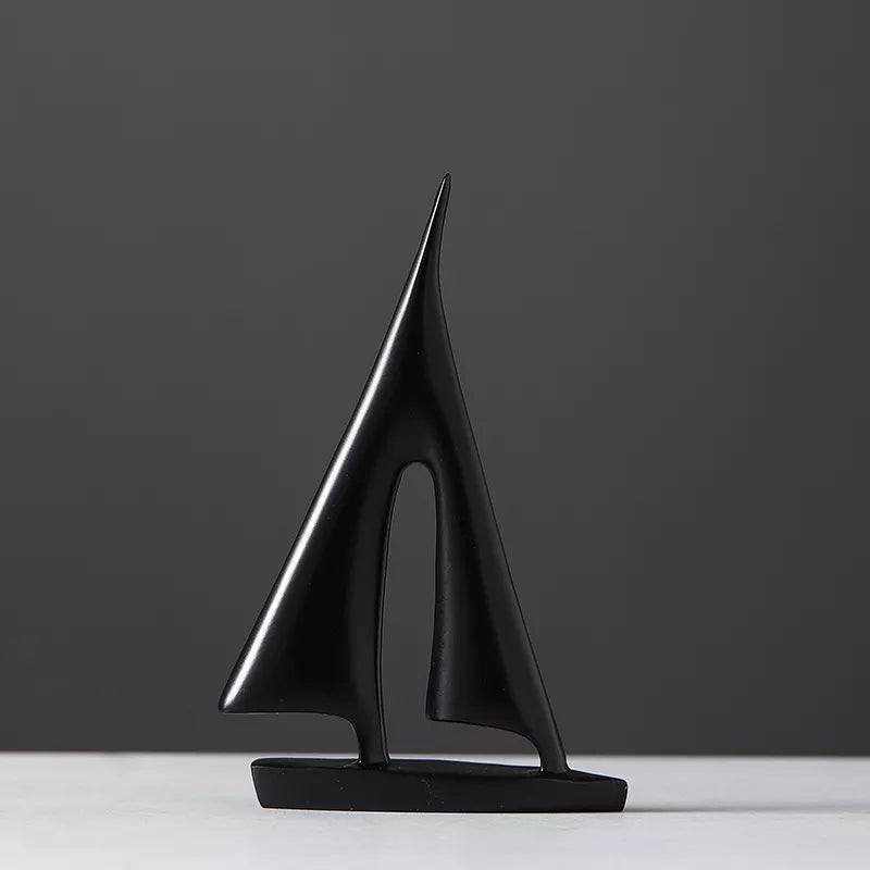 Sailboat Sculpture Statue | Coastal Nautical Home Decor Accent for Shelf, Mantel & Living Room | Polyresin Maritime Figurine