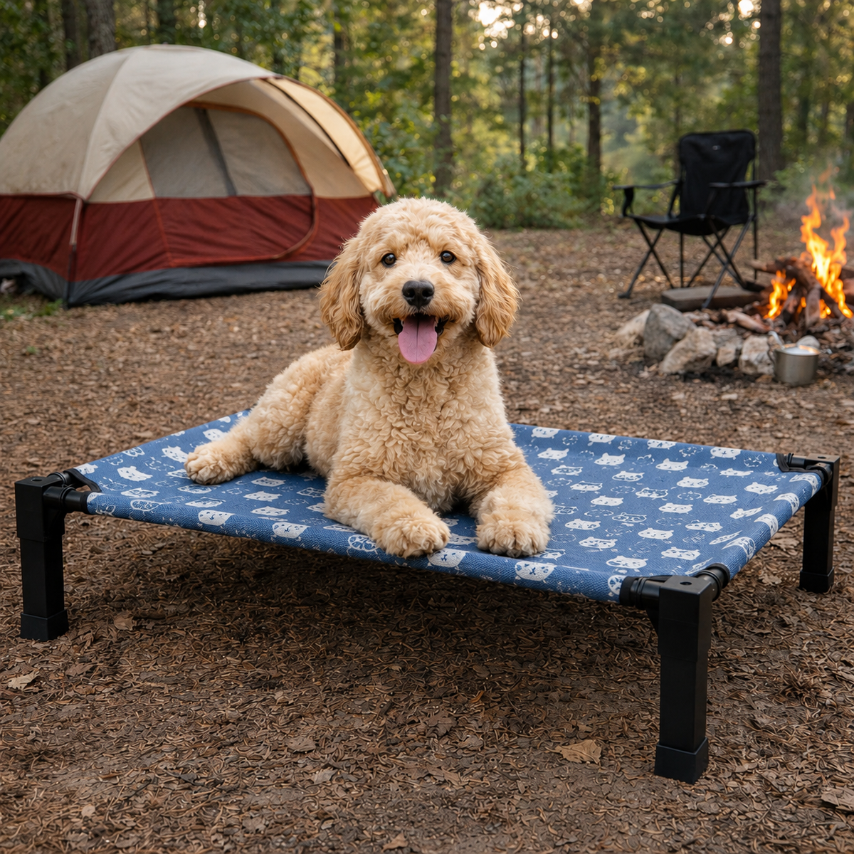 Elevated Dog Bed with Breathable Mesh Fabric & Chew-Proof Design for Ultimate Comfort