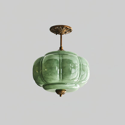 Semi-Flush Glass Ceiling Light with Metal Canopy and Dimmable Socket – Modern Ambient Fixture for Bathroom, Bedroom, Hallway, Entryway