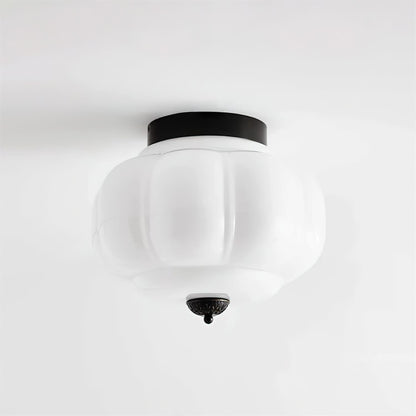 Flush Mount Glass Pendant Light 15 in Jade Green Shade Hardwired E26 E27 Socket Handblown Artisan Finish for Bedroom Bathroom Hallway Entryw