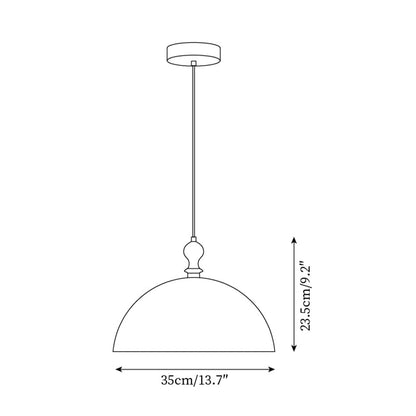 Hanging Ceiling Light Fixture with Walnut Wood Accent and Acrylic Shade 14 Inch Diameter for Kitchen Island Dining Room Table Adjustable Hei