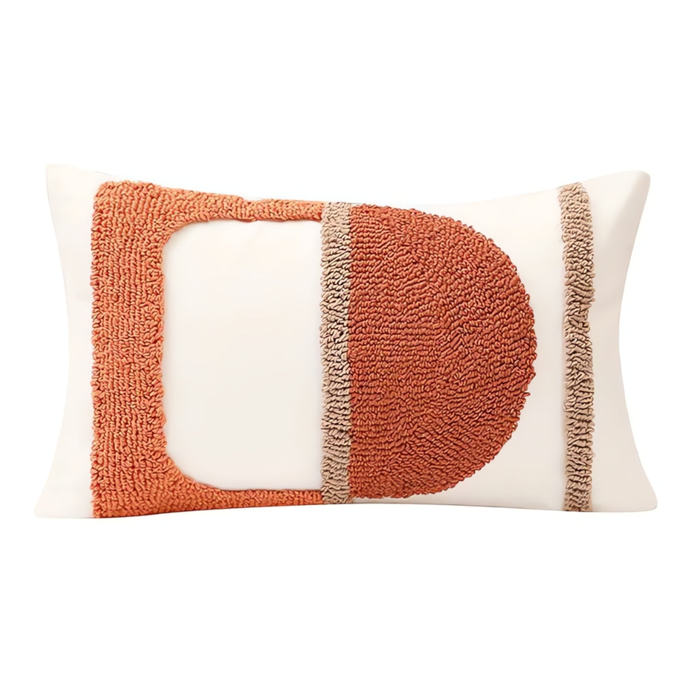 Elysia Cushion Cover - Cotton Velvet, Geometric Embroidery