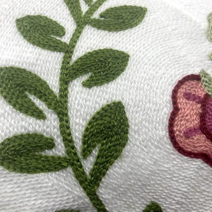 Elysia Floral Cushion Cover - Embroidered Microfiber, Indoor Outdoor Use