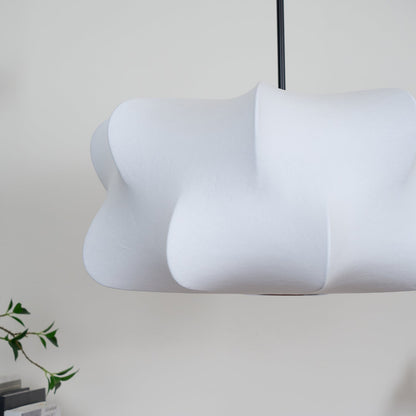 3-Light Silk Cloud Hanging Fixture White 24 in Adjustable Ceiling Mount E27 for Dining Room Living Room Kitchen Modern Indoor Overhead Light