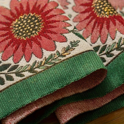 Elysia Table Runner - Embroidered Floral with Tassels