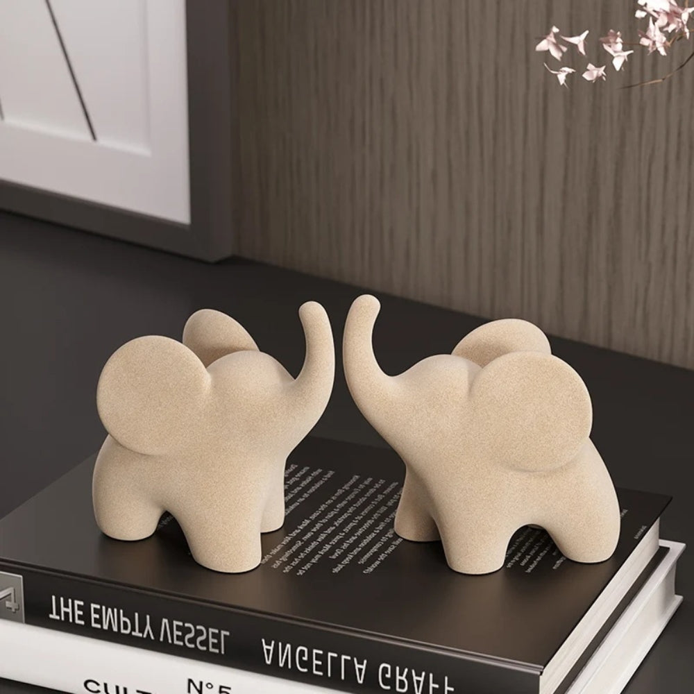 Elysian Elephant Figurine - Resin, Minimalist Design