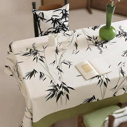 Elysian Zen Tablecloth - Durable Polyester, Bamboo-Inspired Design