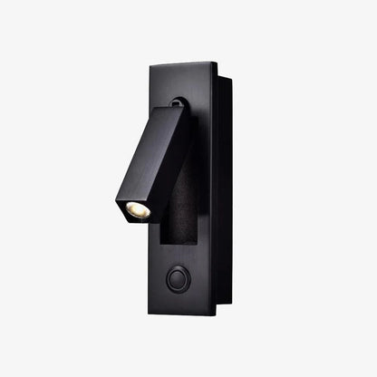 Recessed LED Reading Light 2 in Aluminum Adjustable Bedside Sconce Black Flush Mount for Bedroom Wall Nightstand Task Lighting Hidden Switch