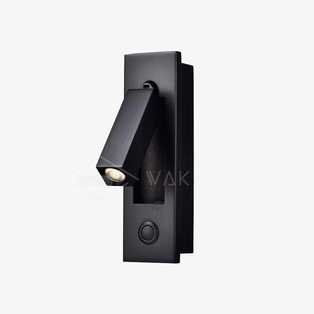 Recessed LED Reading Light 2 in Aluminum Adjustable Bedside Sconce Black Flush Mount for Bedroom Wall Nightstand Task Lighting Hidden Switch