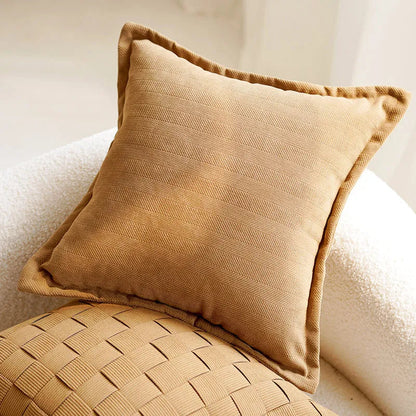 Embroidered Throw Pillow Cover with Animal Prints and Abstract Patterns – 17.72 × 17.72 inch