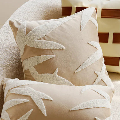 Embroidered Throw Pillow Cover with Animal Prints and Abstract Patterns – 17.72 × 17.72 inch