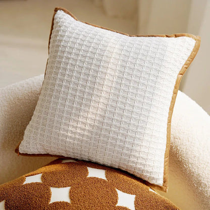 Embroidered Throw Pillow Cover with Animal Prints and Abstract Patterns – 17.72 × 17.72 inch