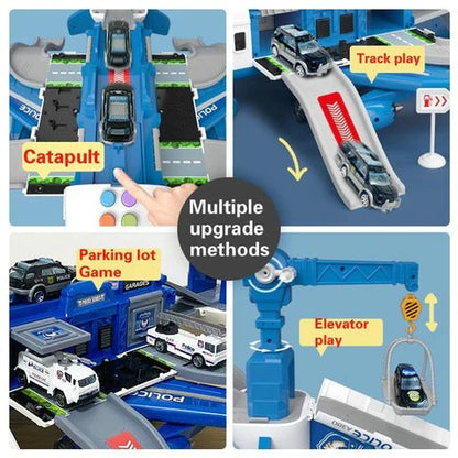 Airplane Toy Set for Boys, XL Toy Airplane with Lights and Sounds, 20 Piece Toy Crane and Road Sign Playset