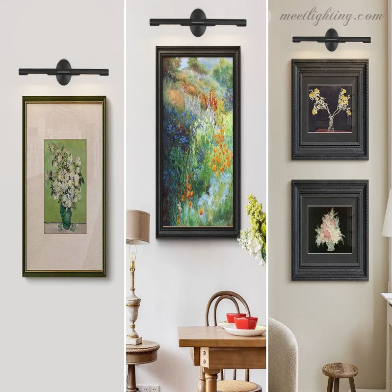 LED Artwork Illuminator Wall Mount Brass Picture Light for Paintings Photographs Gallery Frames Museum Quality Accent Lighting Adjustable